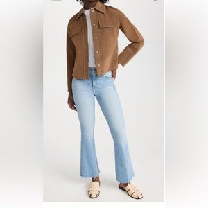 Mother Light Blue The Weekender Fray Raw Hem Flare Denim Jeans Size 27 Flared